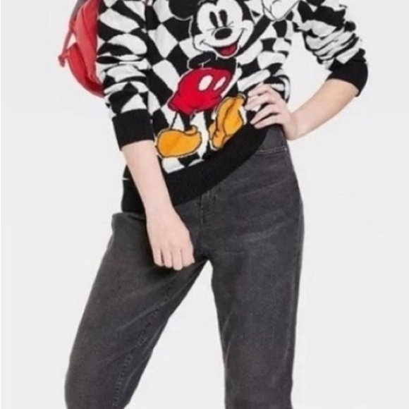 Disney Mickey Mouse Checkered Crewneck Sweater - Picture 3 of 12
